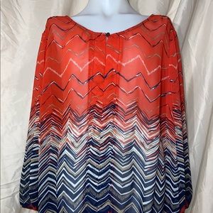 Red and navy blue shirt- from dress barn